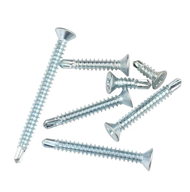 BLUE ZINC CSK HEAD SELF DRILLING SCREWS WITHOUT RIBS suppliers