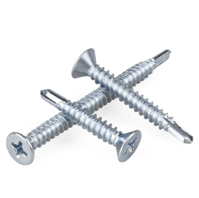 BLUE ZINC CSK HEAD SELF DRILLING SCREWS WITHOUT RIBS factory